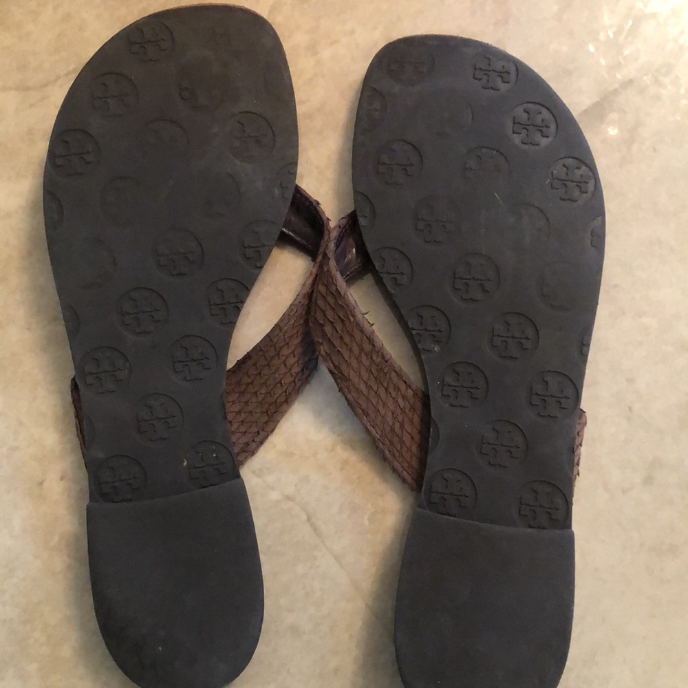 Tory Burch Thora Nubuck Python Print Sandals. Bro… - image 6